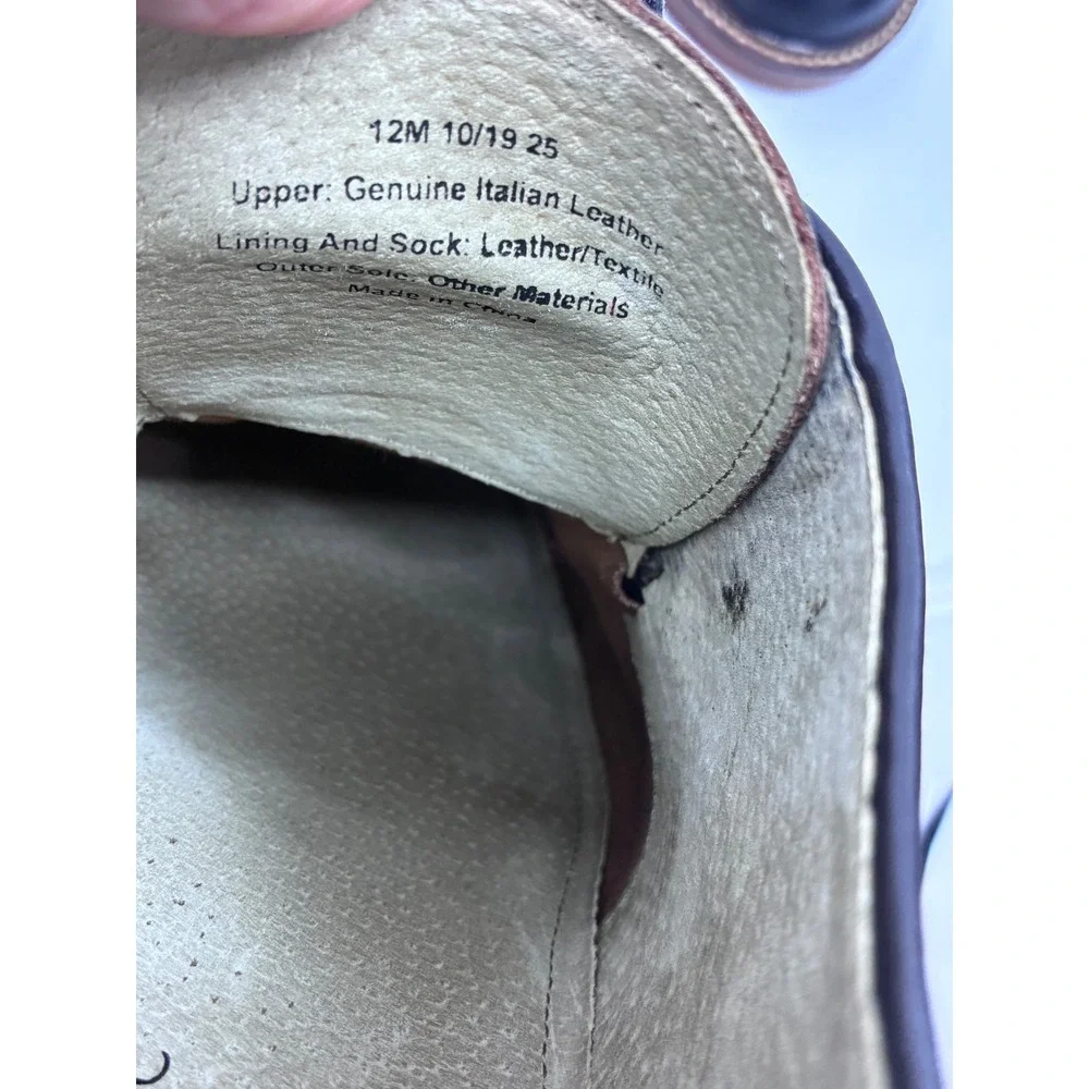 Banana Republic Mens Italian Leather Ortholite Derby Shoes Dark Brown 12M Preppy